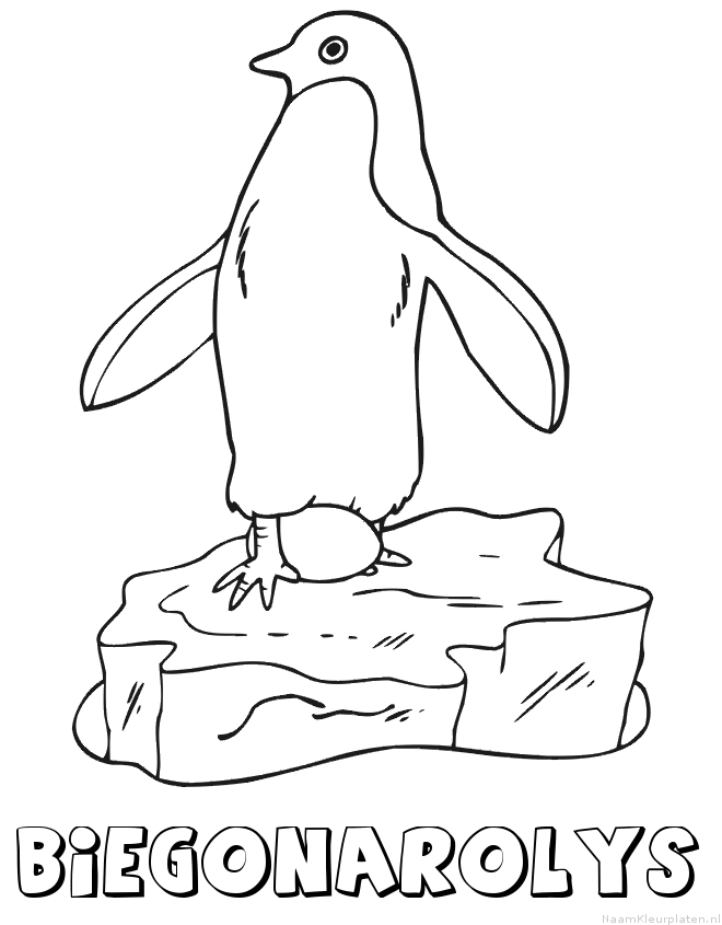 Biegonarolys pinguin kleurplaat