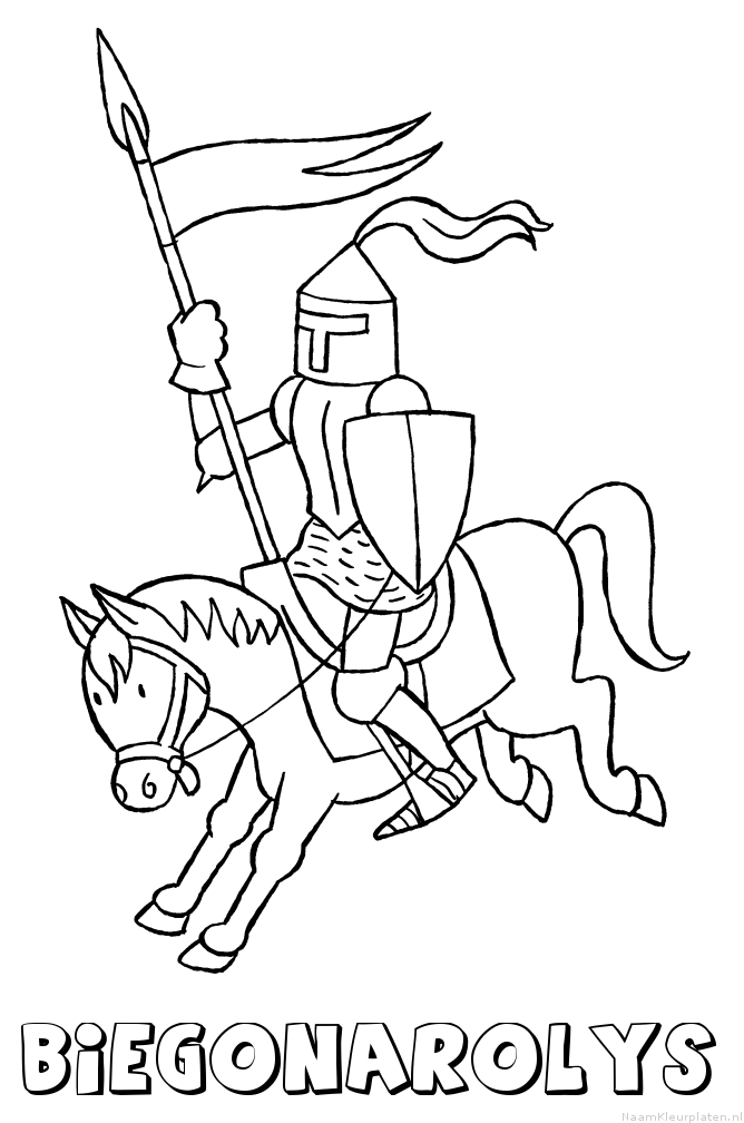 Biegonarolys ridder kleurplaat