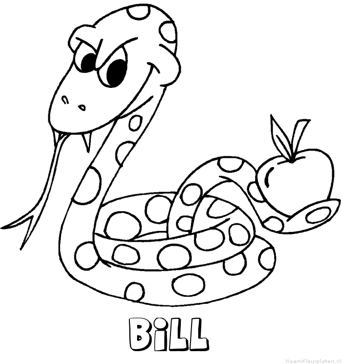 Bill slang kleurplaat