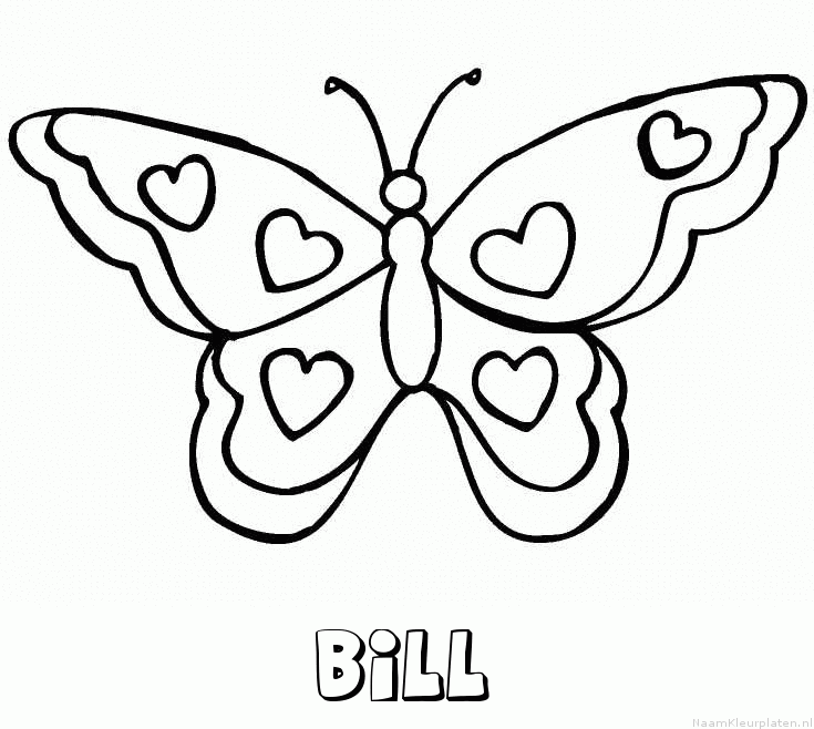 Bill vlinder hartjes kleurplaat