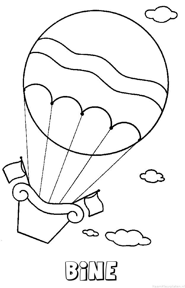 Bine luchtballon kleurplaat