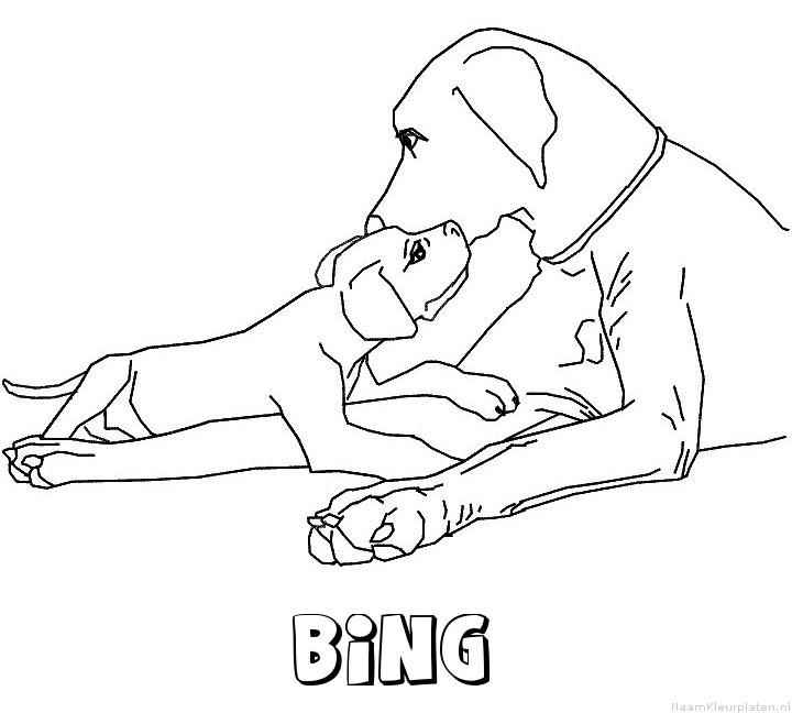 Bing hond puppy kleurplaat