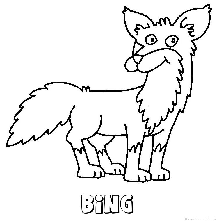 Bing vos kleurplaat
