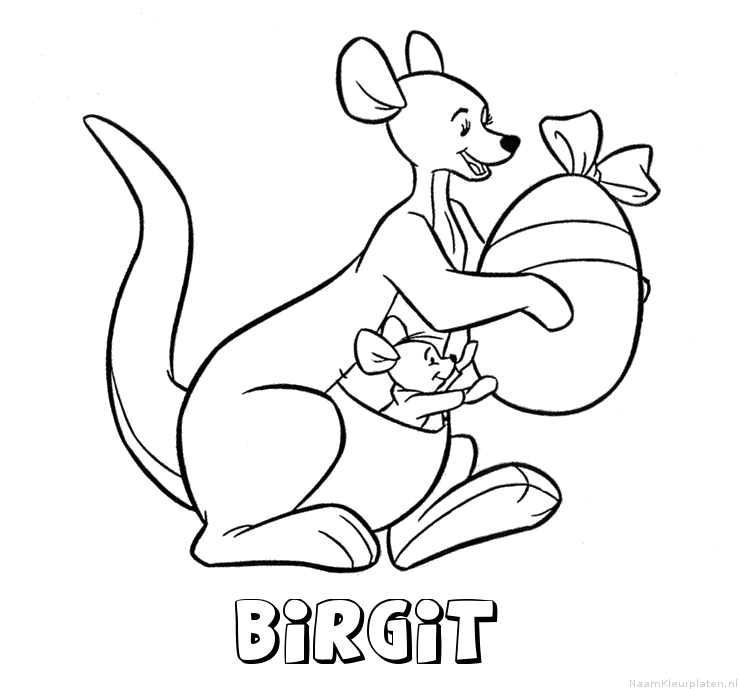Birgit kangoeroe kleurplaat