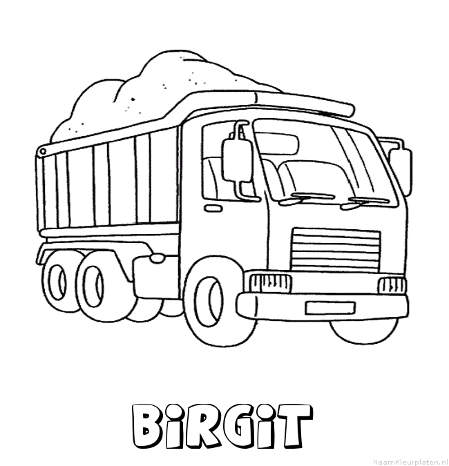 Birgit vrachtwagen kleurplaat