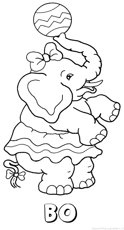 Bo olifant kleurplaat