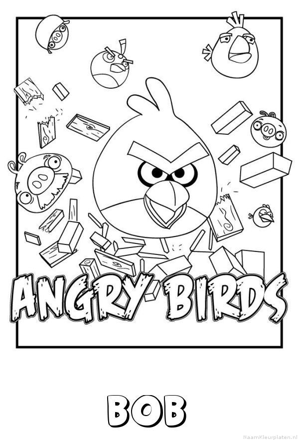 Bob angry birds kleurplaat