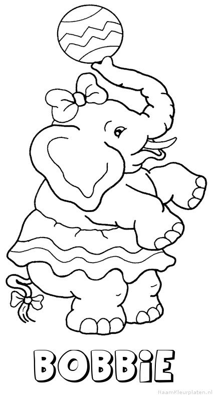 Bobbie olifant kleurplaat