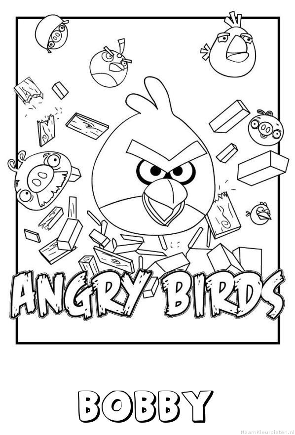 Bobby angry birds kleurplaat
