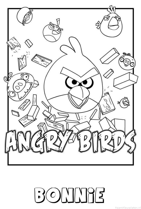 Bonnie angry birds kleurplaat