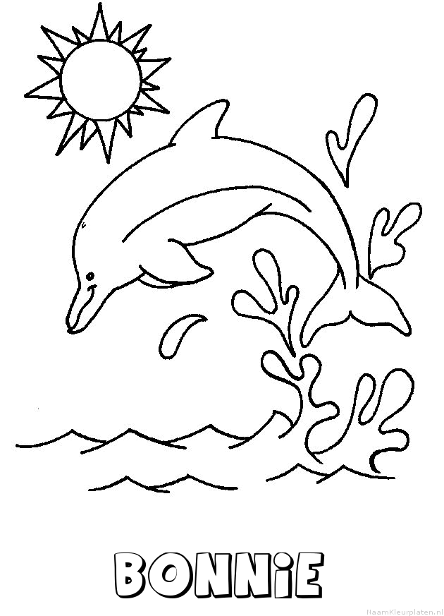 Bonnie dolfijn kleurplaat