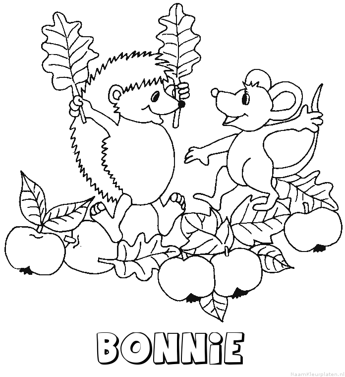 Bonnie egel kleurplaat