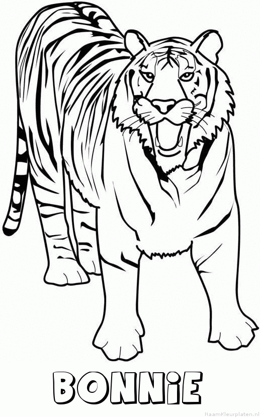 Bonnie tijger 2 kleurplaat