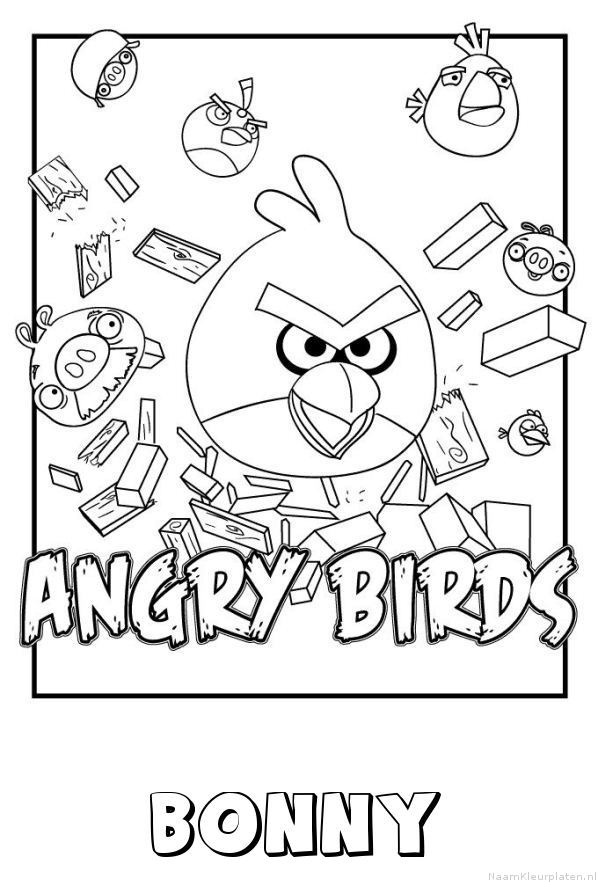 Bonny angry birds kleurplaat