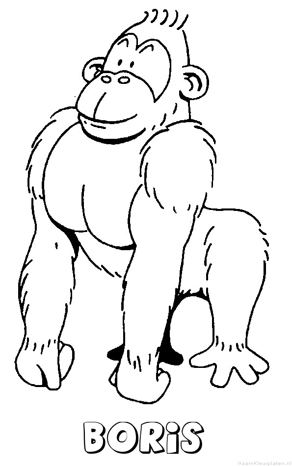 Boris aap gorilla kleurplaat
