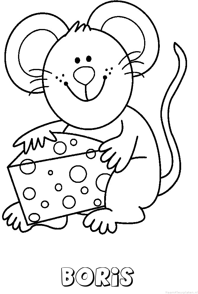 Boris muis kaas kleurplaat