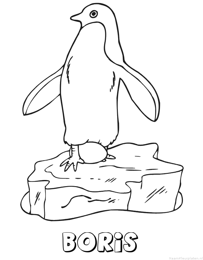 Boris pinguin kleurplaat