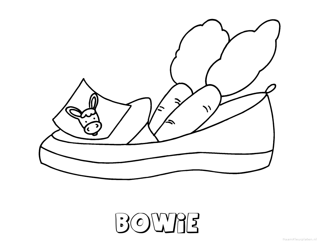 Bowie schoen zetten kleurplaat