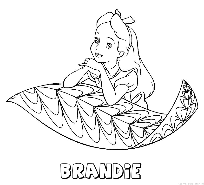 Brandie alice in wonderland kleurplaat