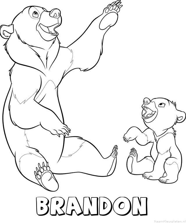 Brandon brother bear kleurplaat