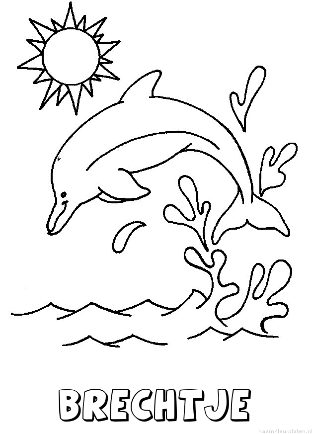 Brechtje dolfijn kleurplaat