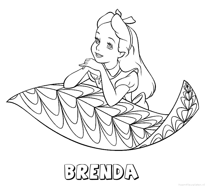 Brenda alice in wonderland kleurplaat