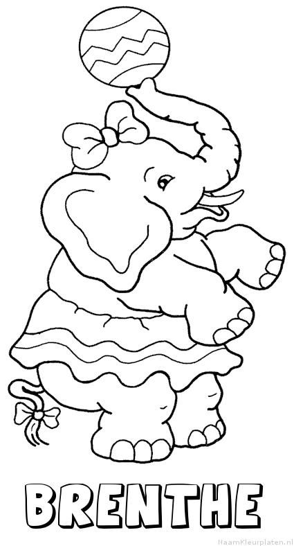 Brenthe olifant kleurplaat