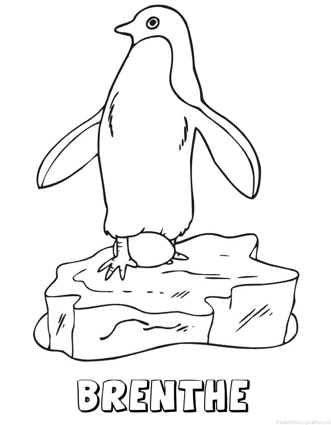 Brenthe pinguin kleurplaat