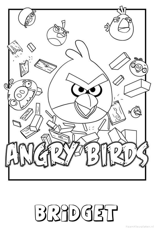 Bridget angry birds kleurplaat