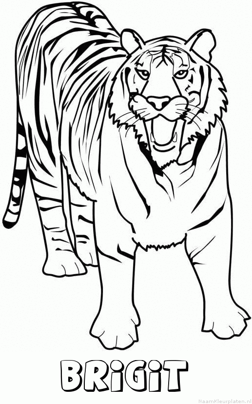 Brigit tijger 2 kleurplaat