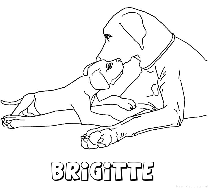 Brigitte hond puppy kleurplaat
