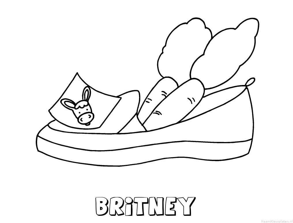 Britney schoen zetten kleurplaat