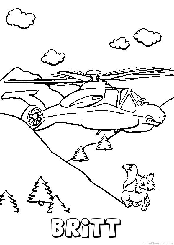 Britt helikopter kleurplaat