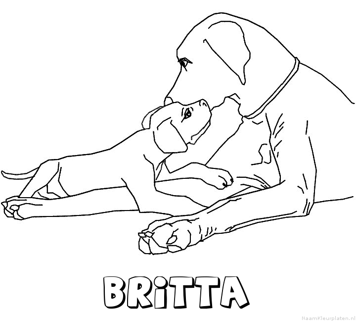 Britta hond puppy kleurplaat