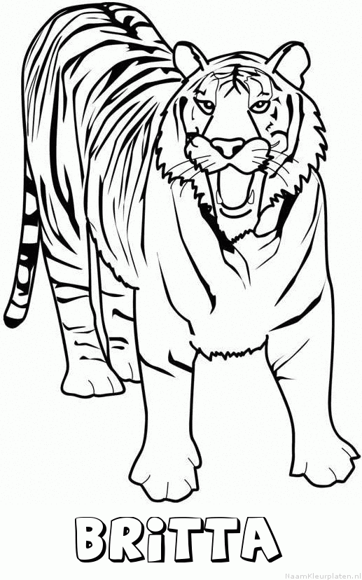 Britta tijger 2 kleurplaat