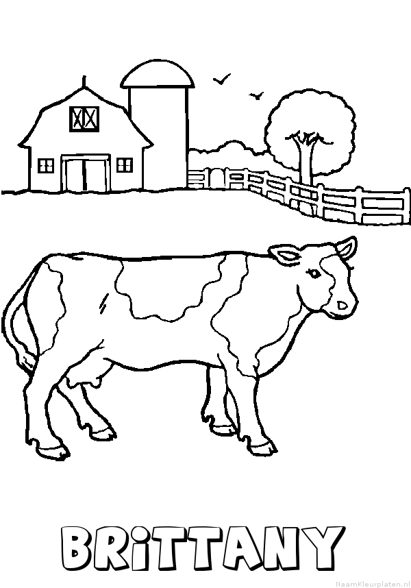 Brittany koe kleurplaat