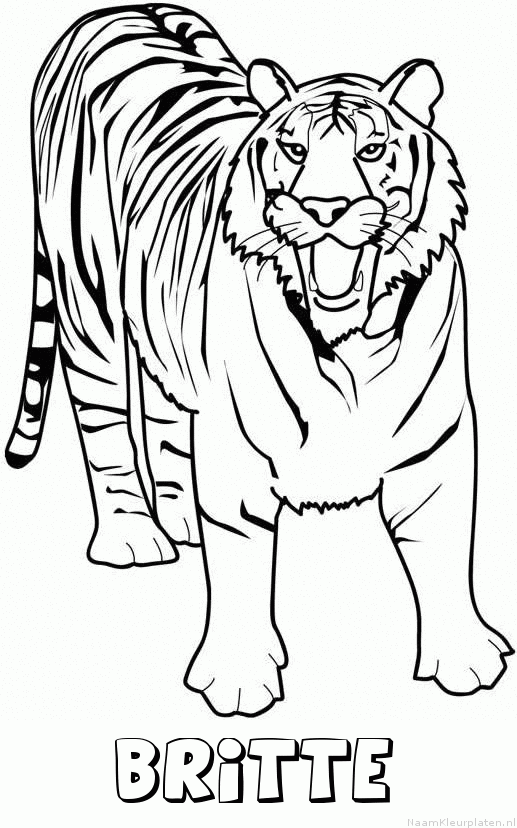 Britte tijger 2 kleurplaat