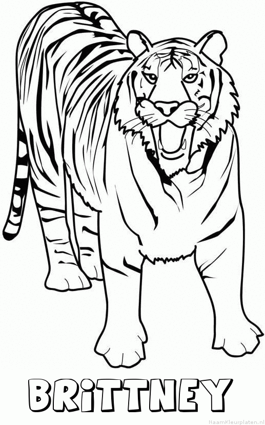 Brittney tijger 2 kleurplaat