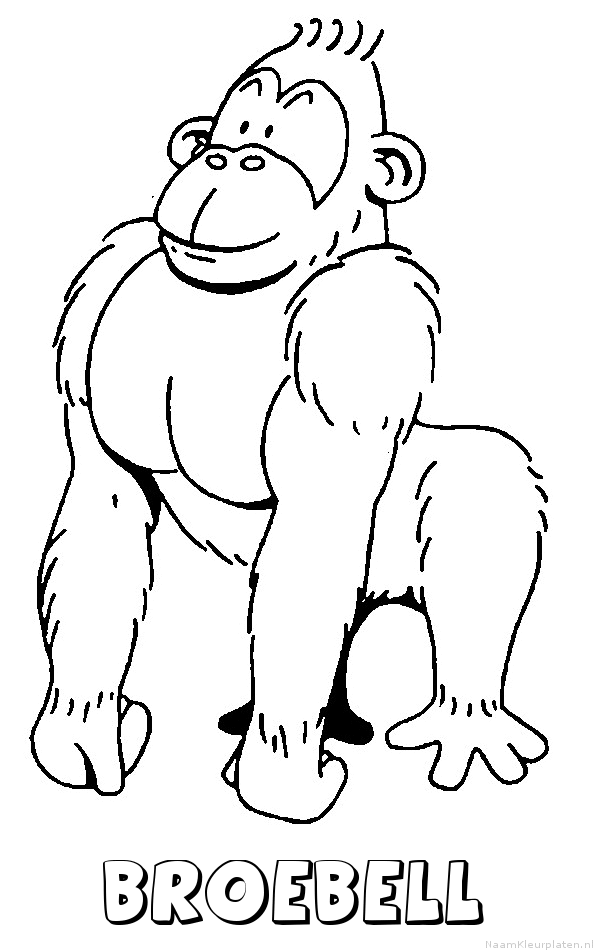 Broebell aap gorilla kleurplaat
