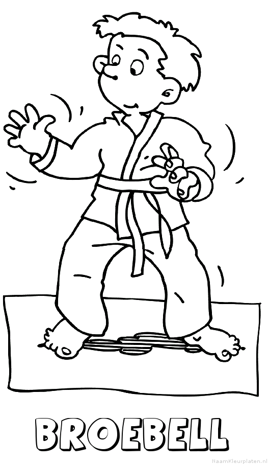 Broebell judo kleurplaat