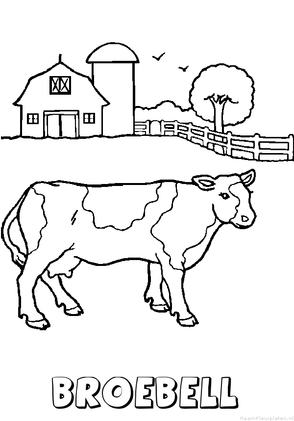 Broebell koe kleurplaat