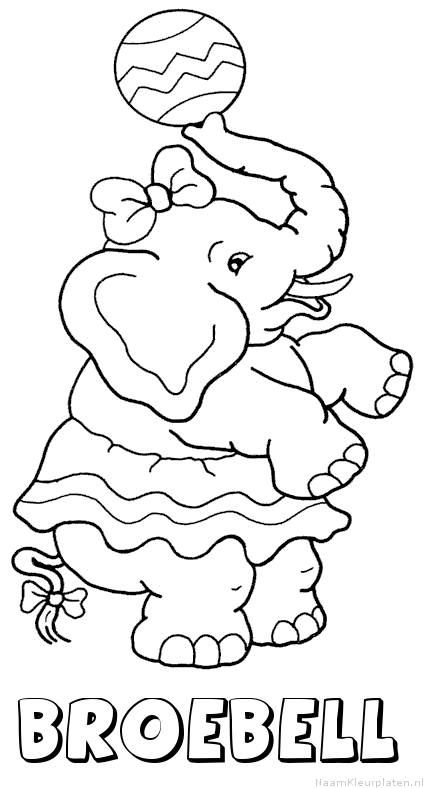Broebell olifant kleurplaat