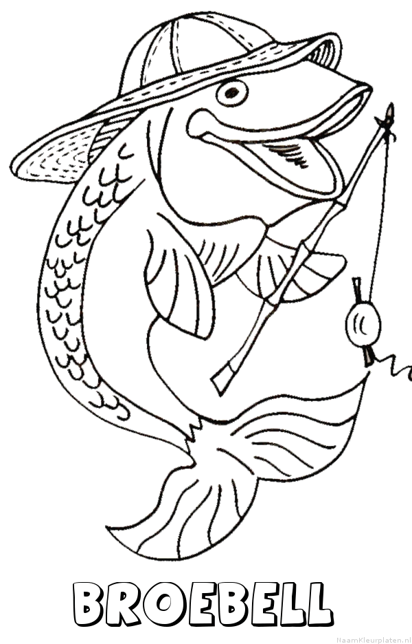 Broebell vissen kleurplaat