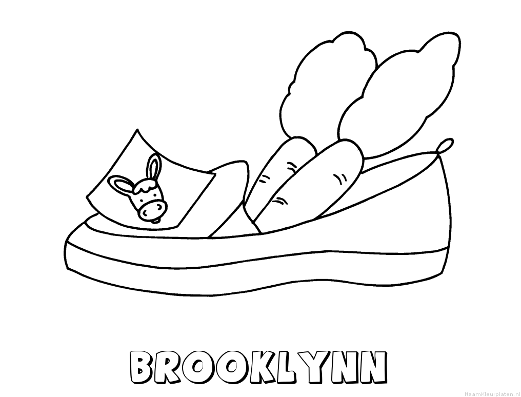 Brooklynn schoen zetten kleurplaat