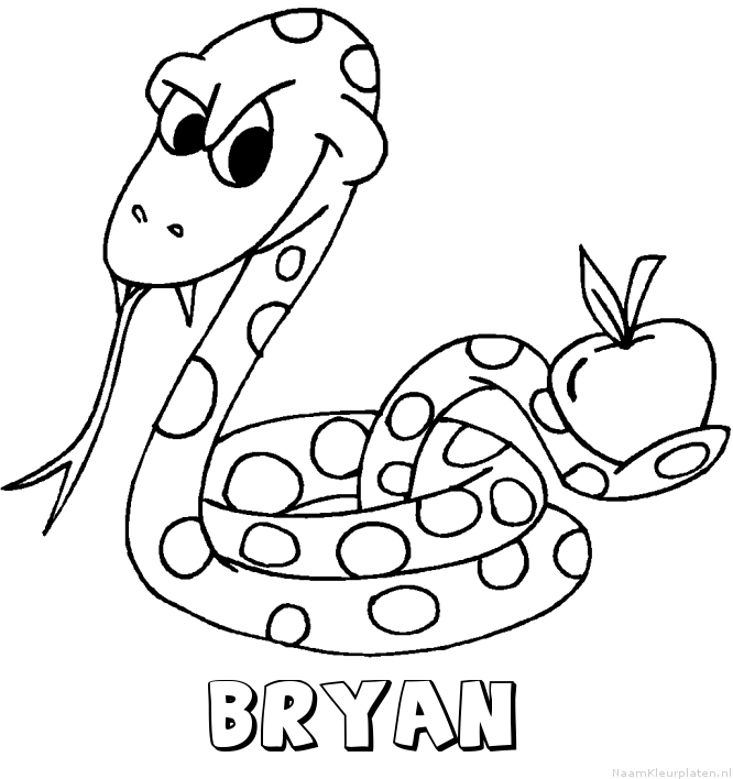 Bryan slang kleurplaat
