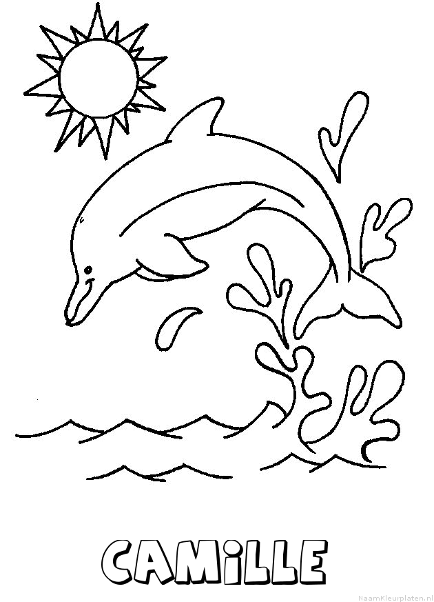 Camille dolfijn kleurplaat