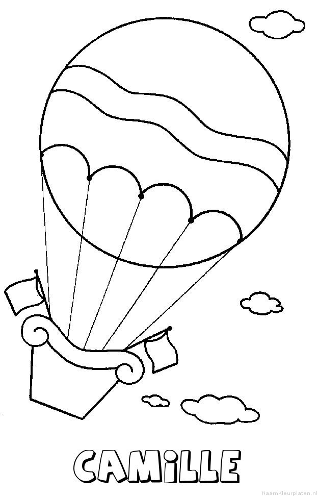 Camille luchtballon kleurplaat