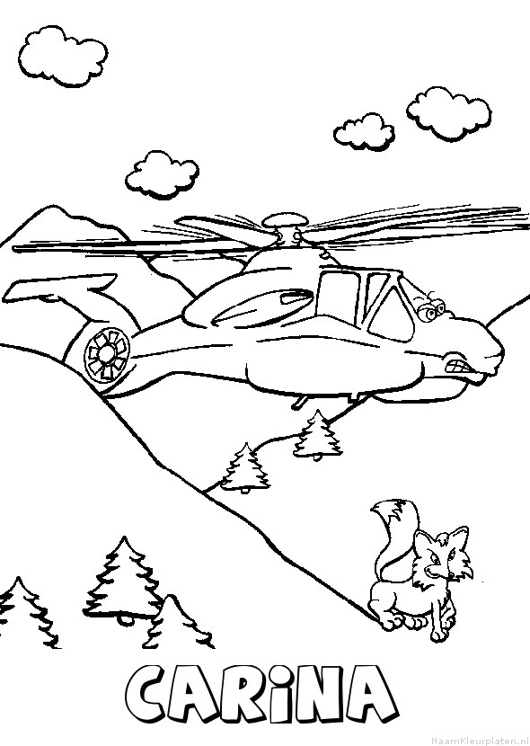 Carina helikopter kleurplaat