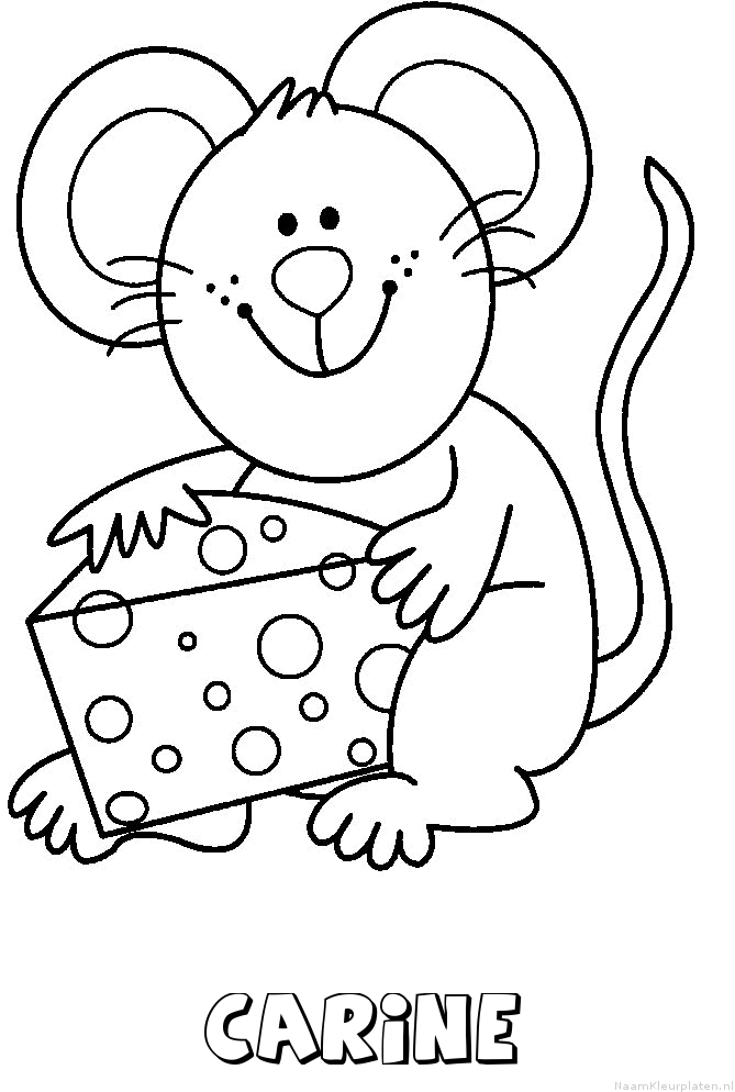 Carine muis kaas kleurplaat