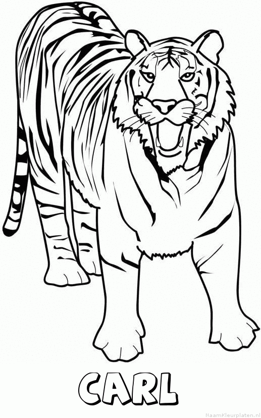 Carl tijger 2 kleurplaat